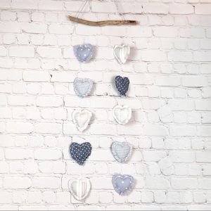 Handmade fabric heart wall hanging decor